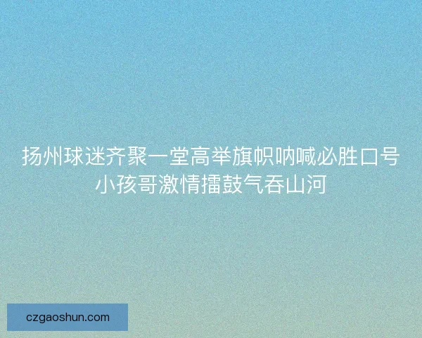 扬州球迷齐聚一堂高举旗帜呐喊必胜口号小孩哥激情擂鼓气吞山河